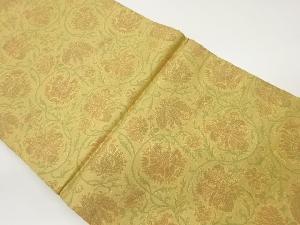 織悦製　花唐草模様織出し開き名古屋帯（額縁仕立て）